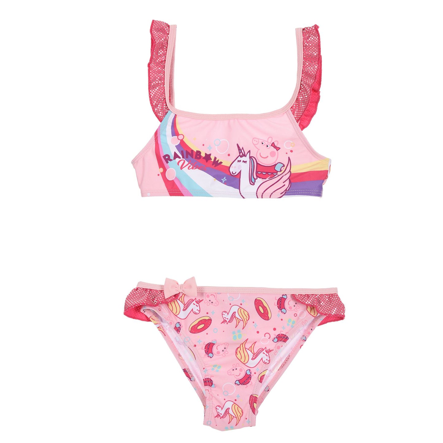 Girls Peppa Pig Metallic Spot Bikini Set - Pink