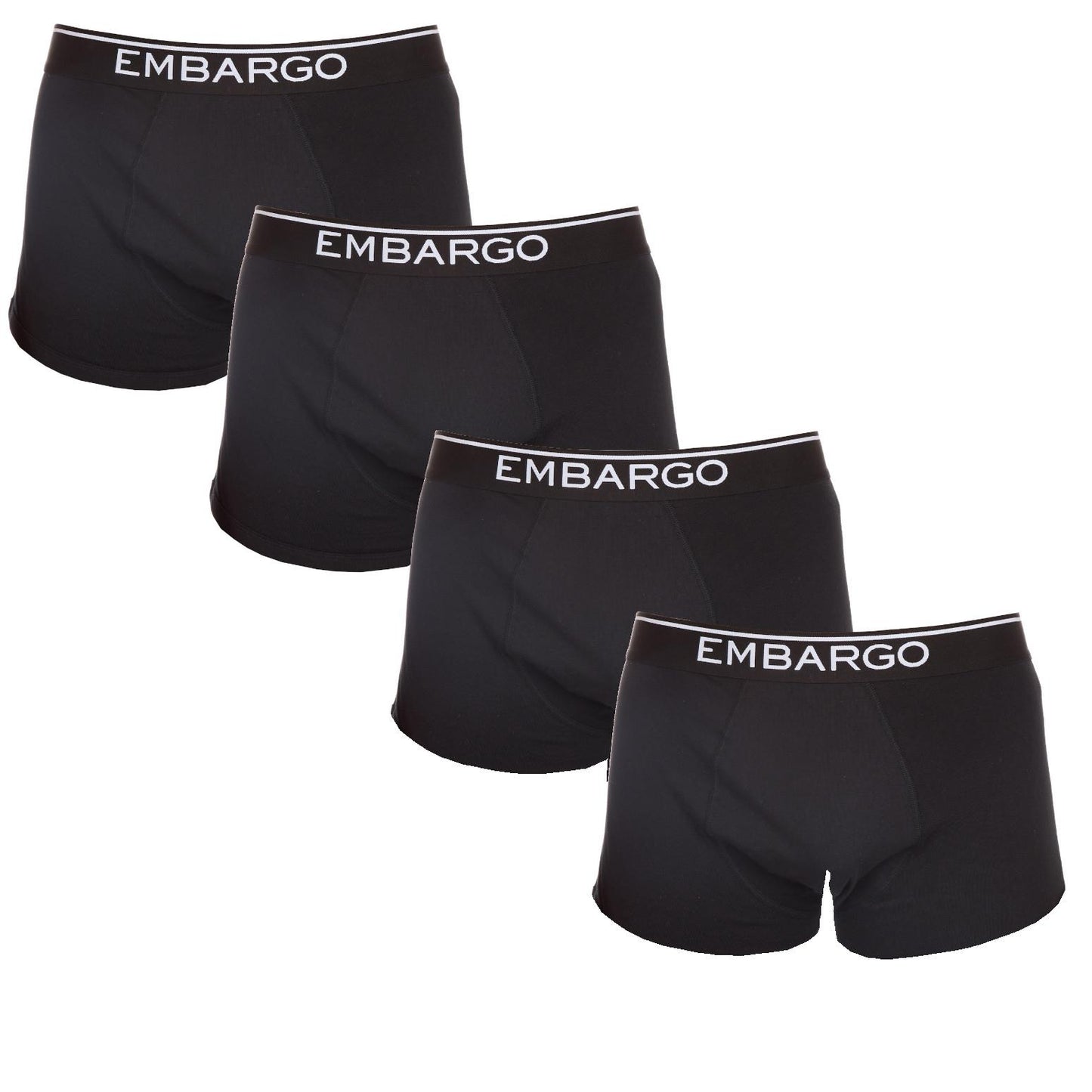 Embargo Mens Hipster Trunks (4 Pack) - Black