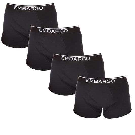 Embargo Mens Hipster Trunks (4 Pack) - Black
