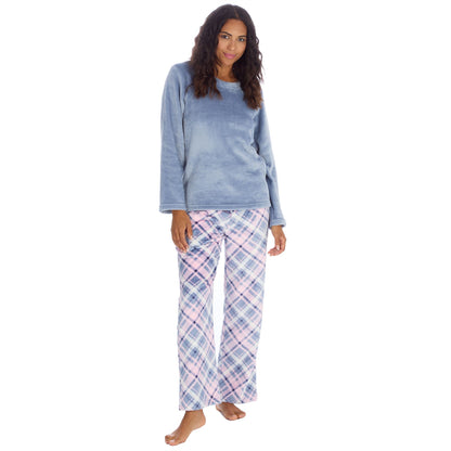 Forever Dreaming Womens Fleece Pyjamas - Diagonal Check