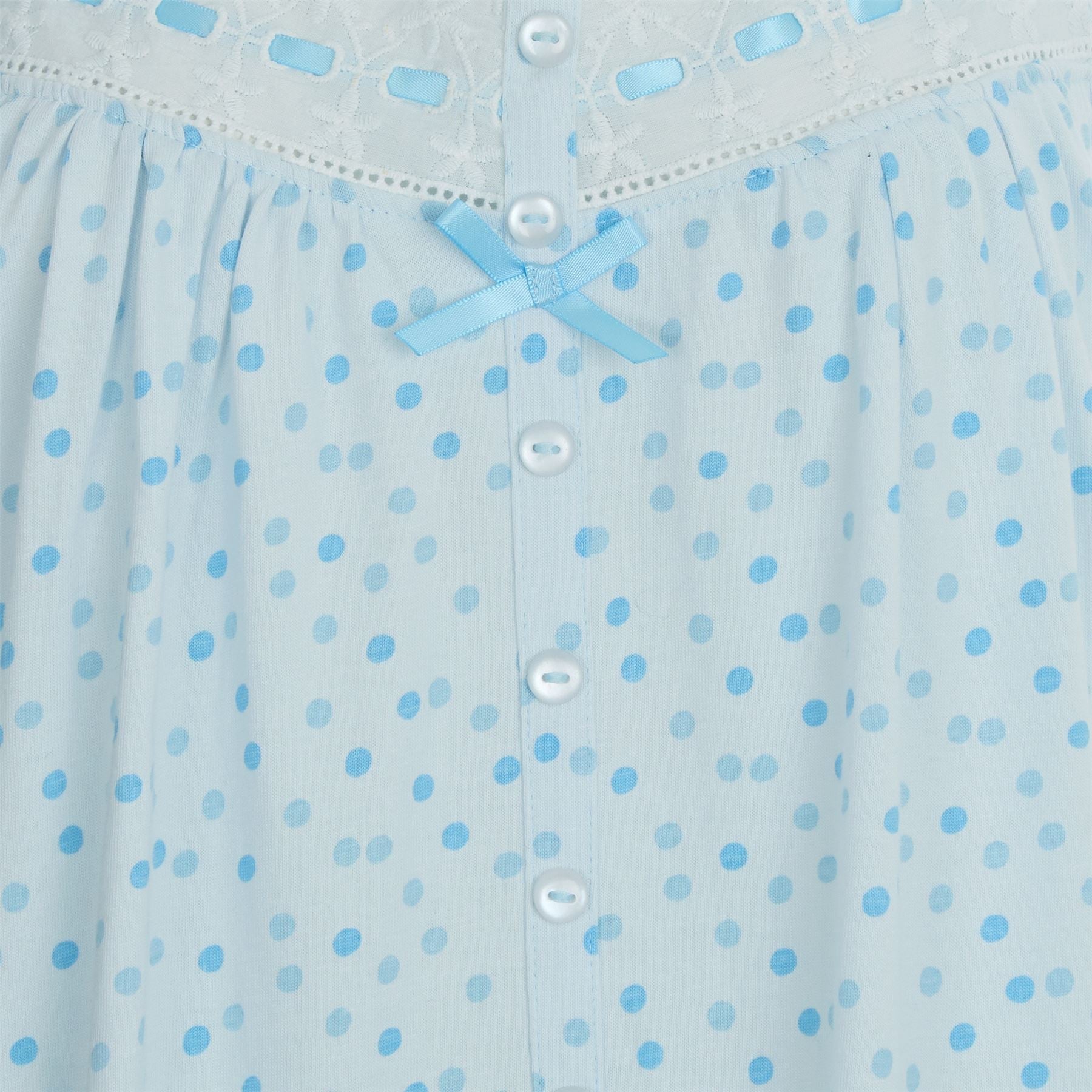 Cottonique Sleeveless Pastel Spot Nightdress - Blue Cottonique