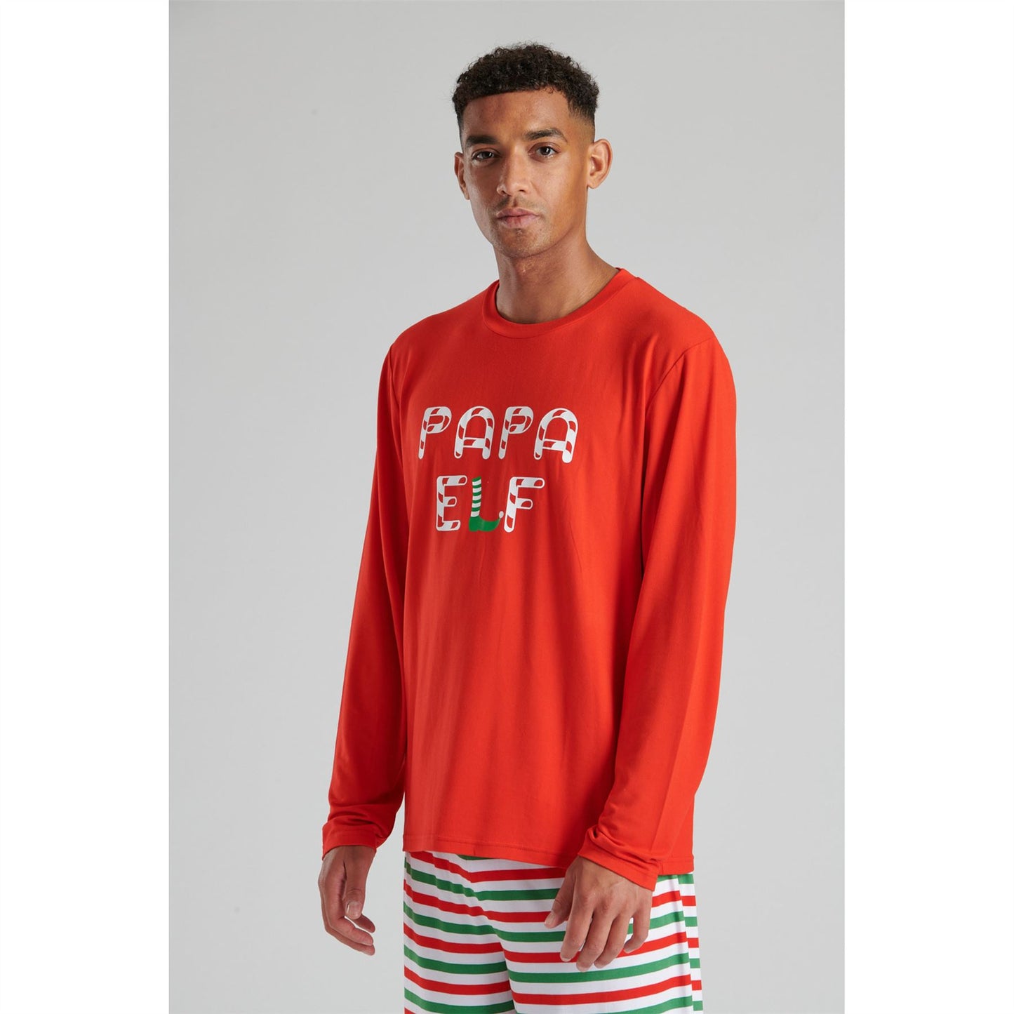 Loungeable Mens 'Papa Elf' Pyjamas - Red/Green