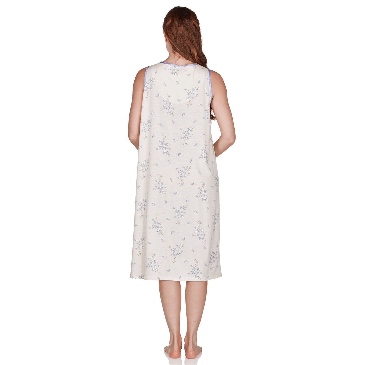 La Marquise Sleeveless Jersey Floral Nightdress - Yellow