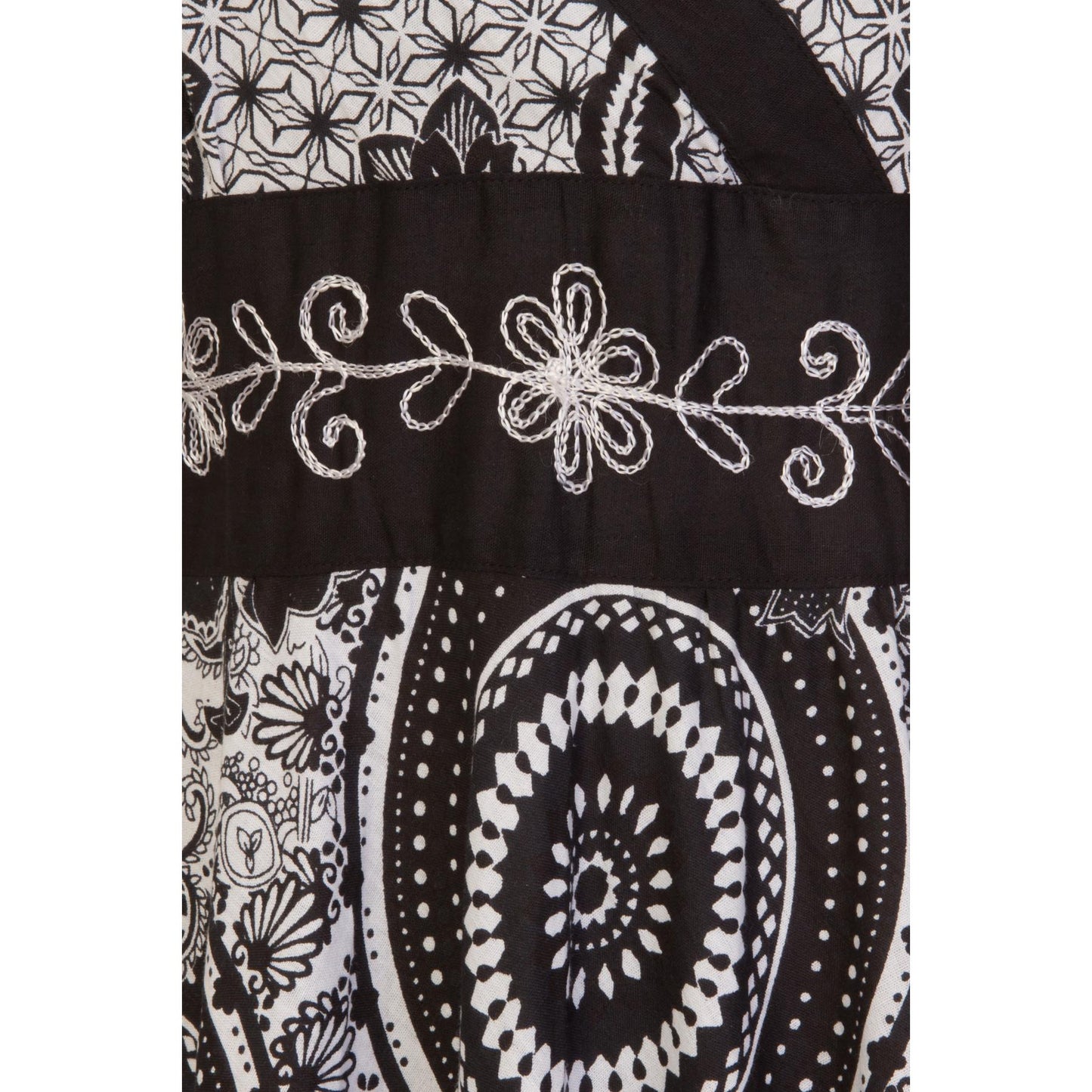 Pistachio Floral/Pattern Crossover Dress - Black