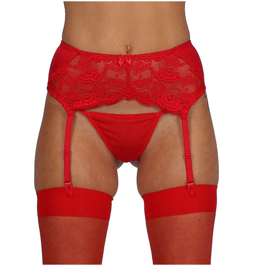 Classified Deep Suspender Belt - Red