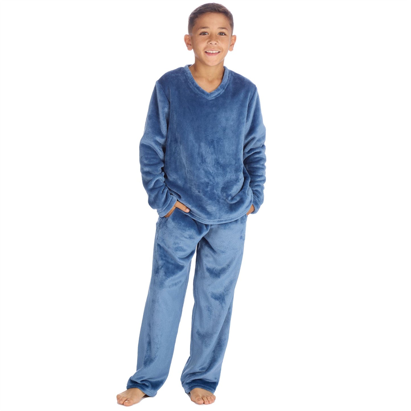 Cargo Bay Kids Flannel Fleece Pyjamas - Denim Blue