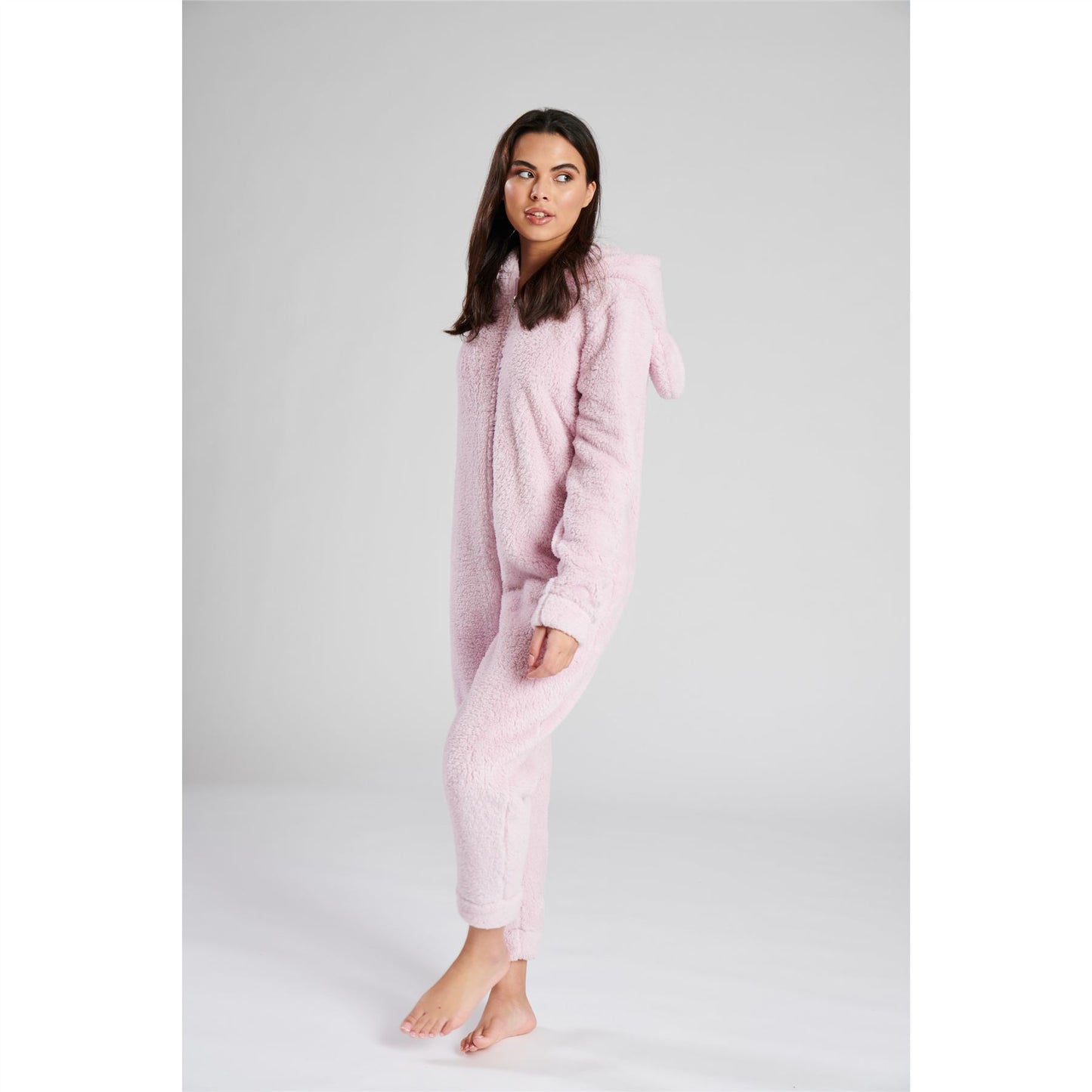 Loungeable Womens Sherpa Fleece Onesie With XL Ears - Lilac