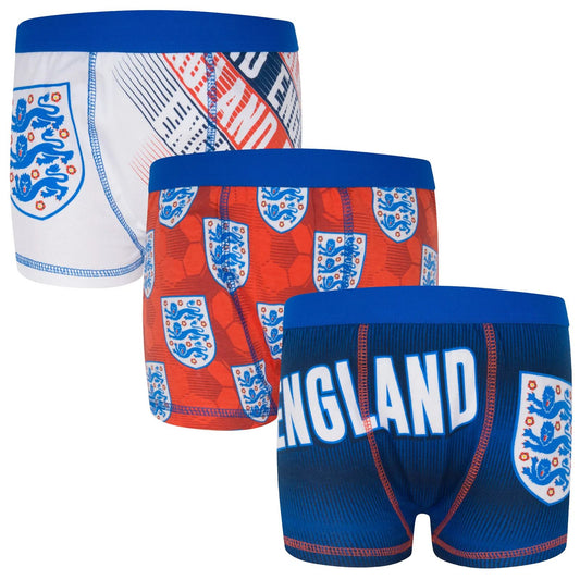 Boys England Boxer Shorts 3 Pack - 6-12 Years