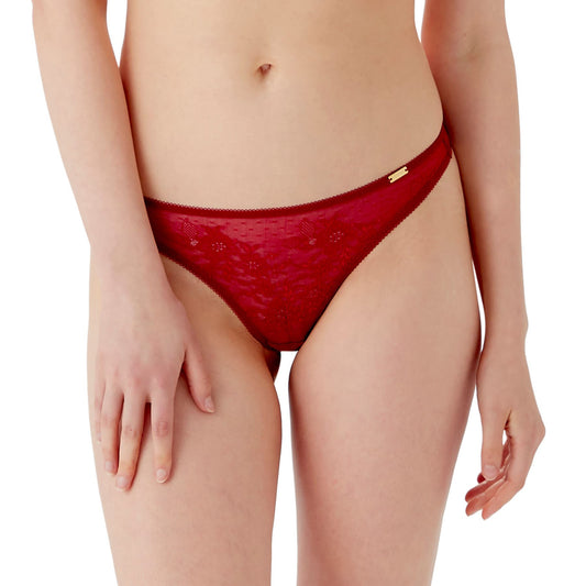 Gossard Glossies Lace Thong - Bordeaux