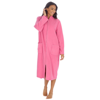 Countess Christie Longer Length Zip Housecoat - Pink