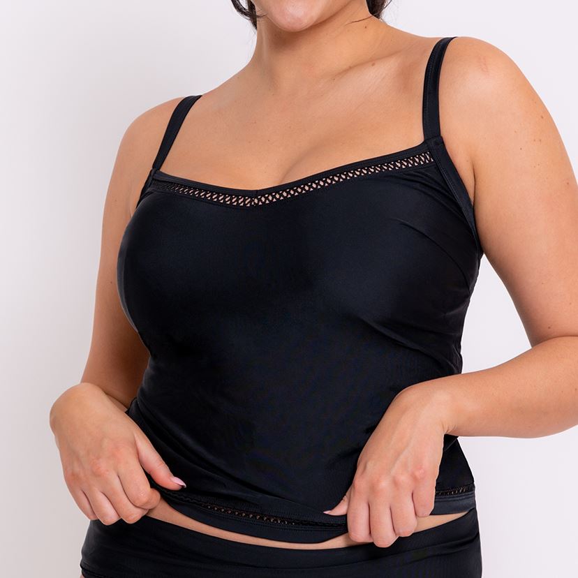 Curvy Kate First Class Plunge Tankini Top - Black