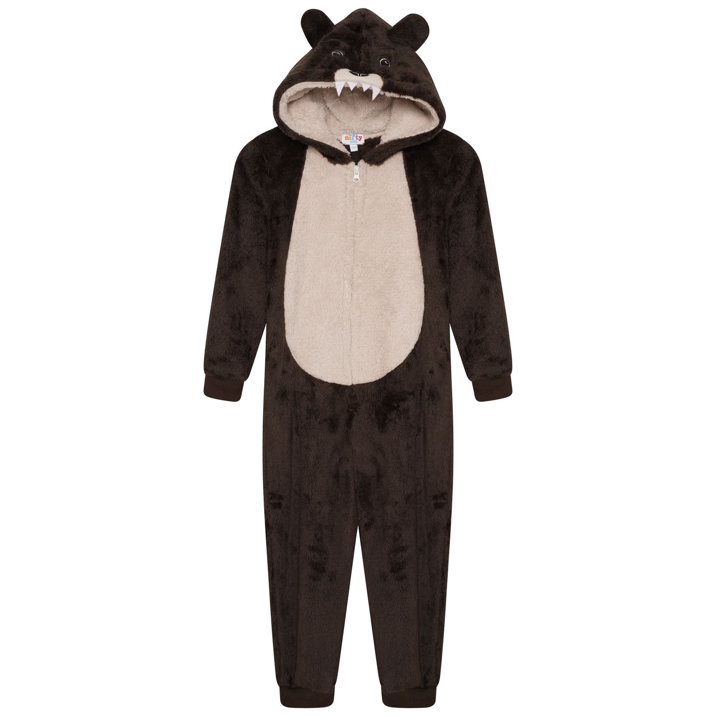 Nifty Kids Bear Fleece Onesie - Brown