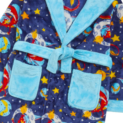 4Kidz Kids Dragon Adventure Hooded Fleece Robe - Blue