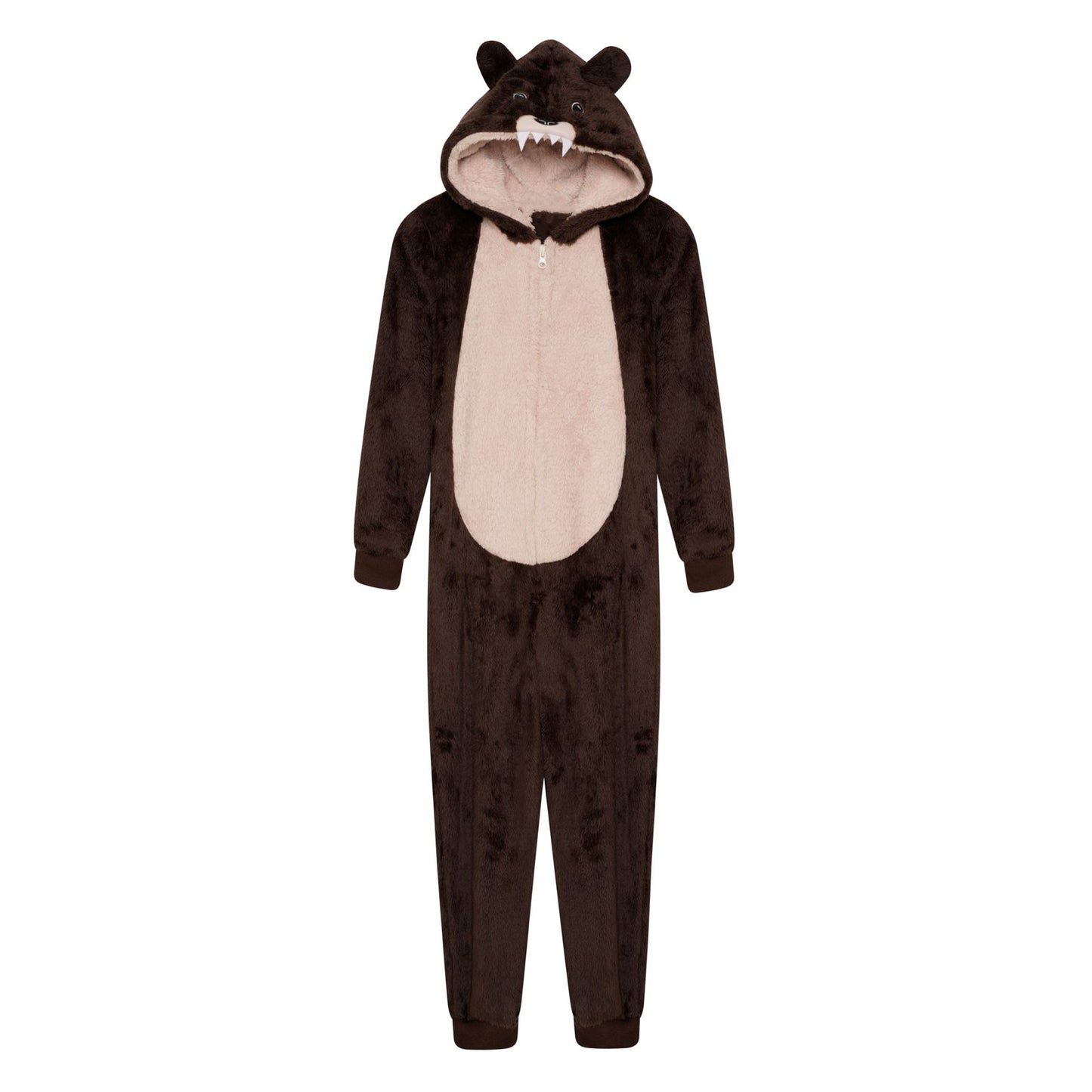Loungeable Mens Fleece Bear Onesie - Brown