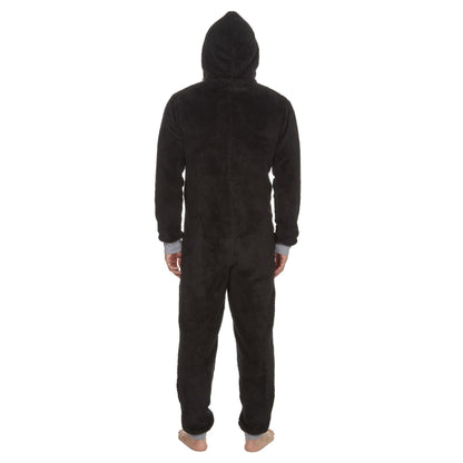Onezee Mens Snuggle Fleece Onesie - Black