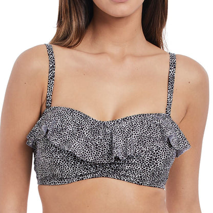 Freya Run Wild Frill Bandeau Bikini Top - Black