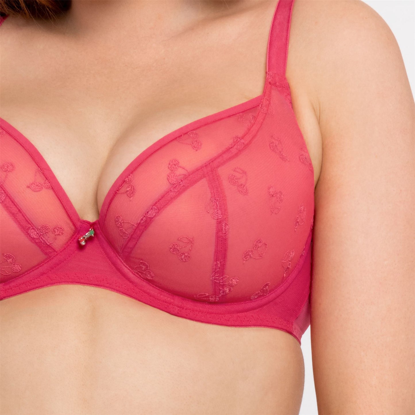 Curvy Kate Cherry Pop Plunge Bra - Cherry Glow