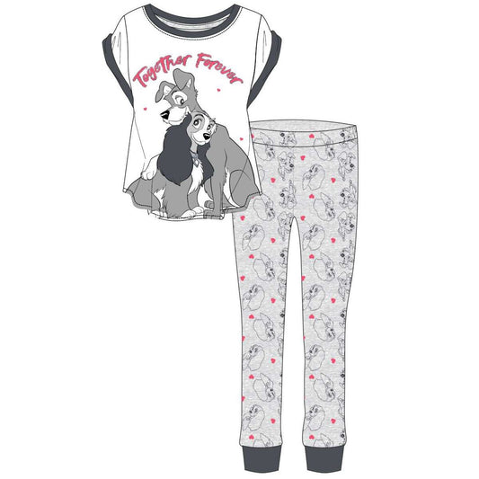 Womens Disney Lady and The Tramp 'Together Forever' Pyjama Set