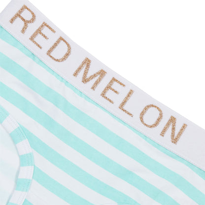 Red Melon Girls Crop Top Bra And Brief Set - Stripe
