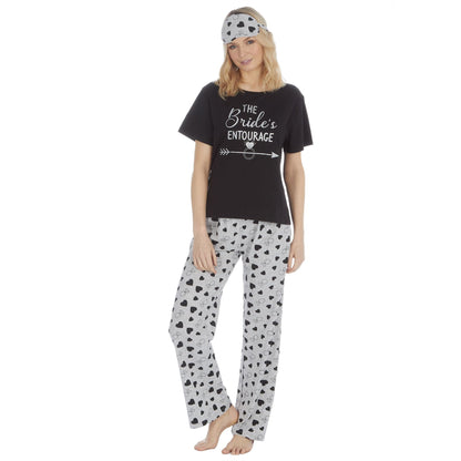 Forever Dreaming Womens 'The Bride's Entourage' Jersey Pyjamas - Black Forever Dreaming