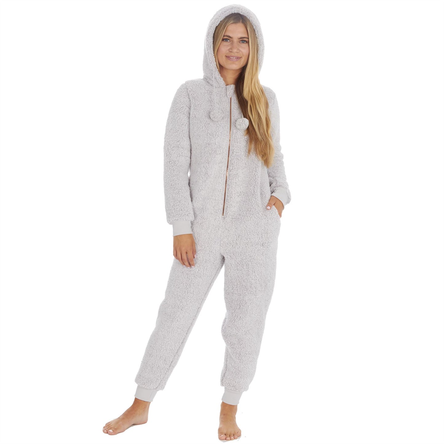 Forever Dreaming Borg Fleece Hooded Onesie - Grey