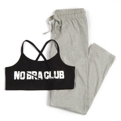 Forever Dreaming Womens 'No Bra Club' Bralette/Lounge Pant - Black/Grey