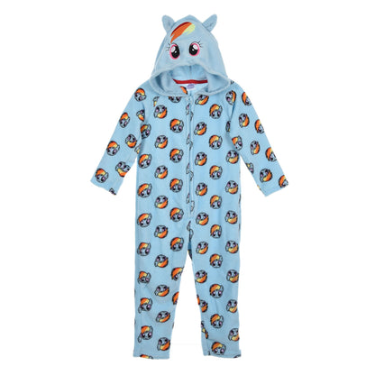 Girls My Little Pony Print Fleece Hooded Onesie - Blue