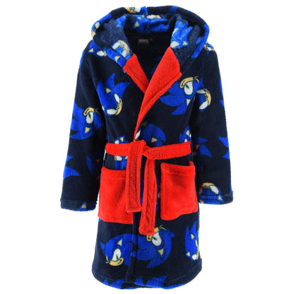 Sonic Kids Fleece Robe - Navy