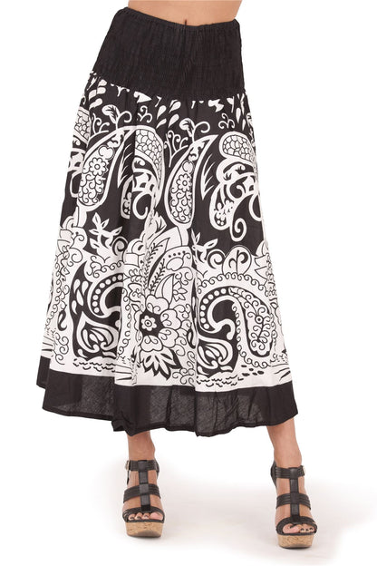 Pistachio Paisley Print Dress/Skirt - Black