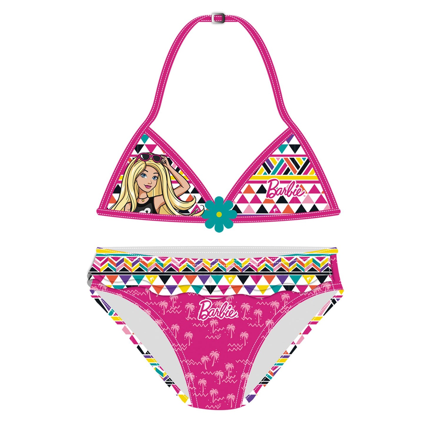 Girls Barbie Geometric Bikini Set - Multi