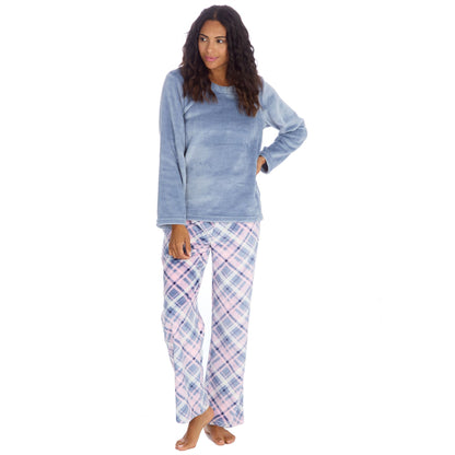 Forever Dreaming Womens Fleece Pyjamas - Diagonal Check