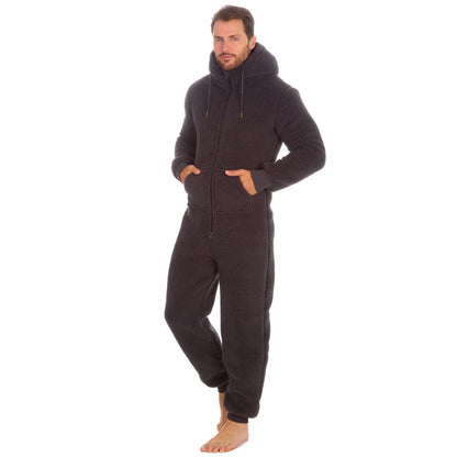 Cargo Bay Mens Borg Fleece Onesie - Charcoal