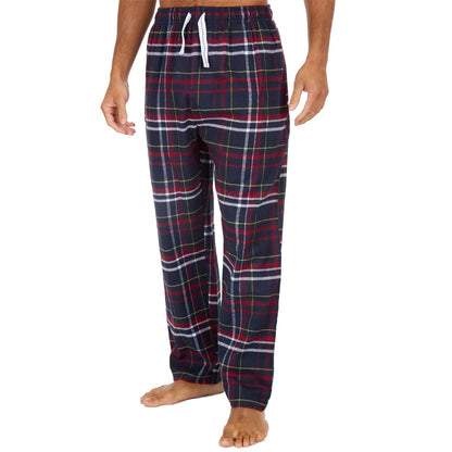 Cargo Bay Mens Check Flannel Lounge Pants - Burgundy