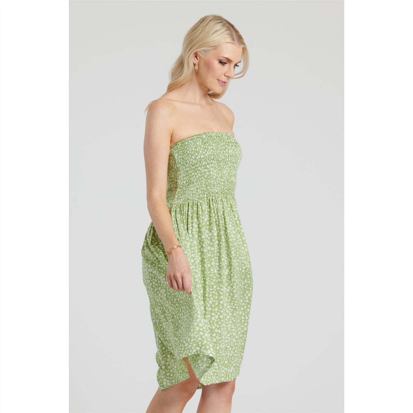 Pistachio Ditsy Floral 3 In 1 Dress - Green