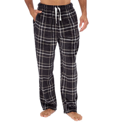 Cargo Bay Mens Fleece Lounge Pants - Black Check