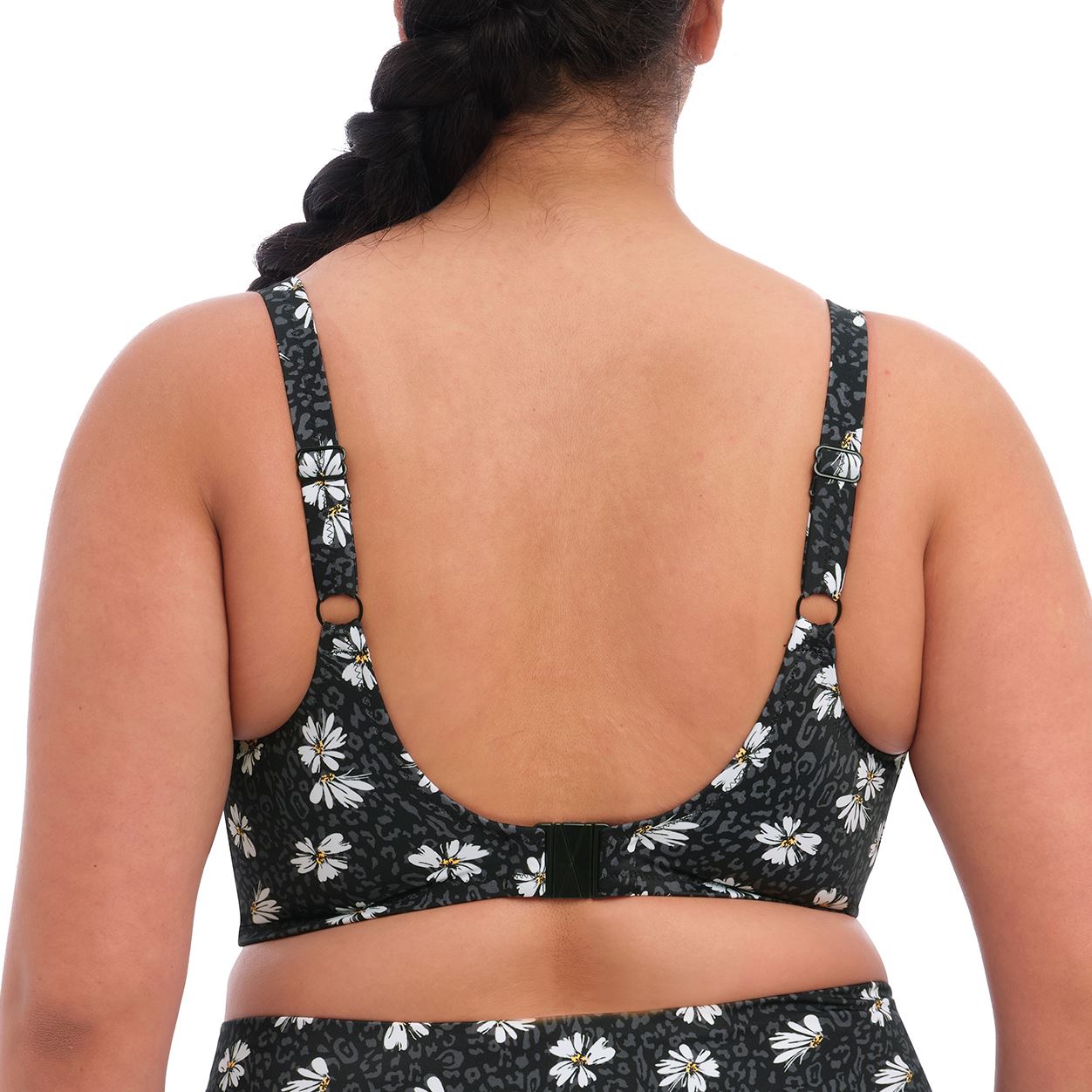 Elomi Plain Sailing Plunge Bikini Top - Black Daisy