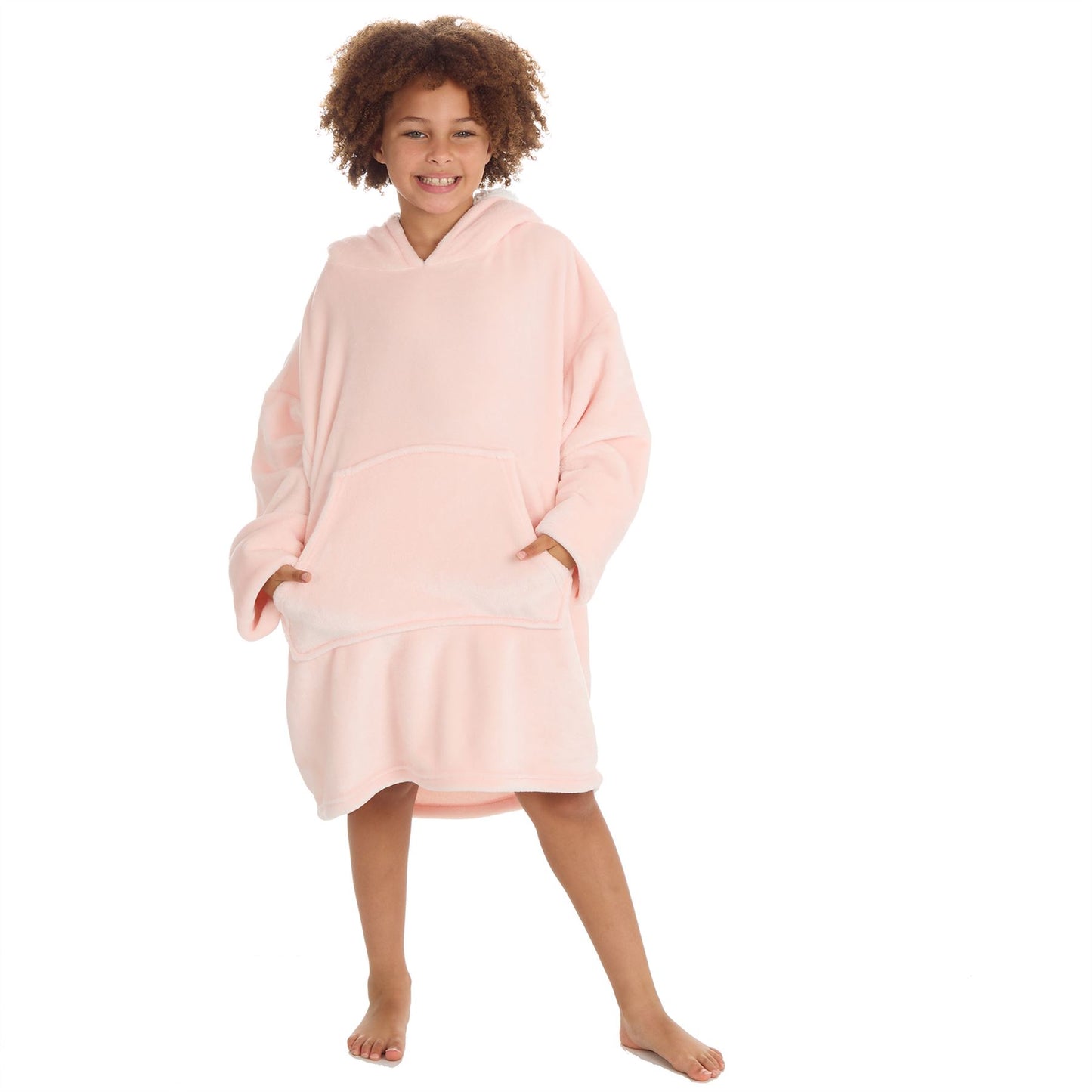 Slumber Party Kids Plush Fleece Oversized Hoodie - Pink