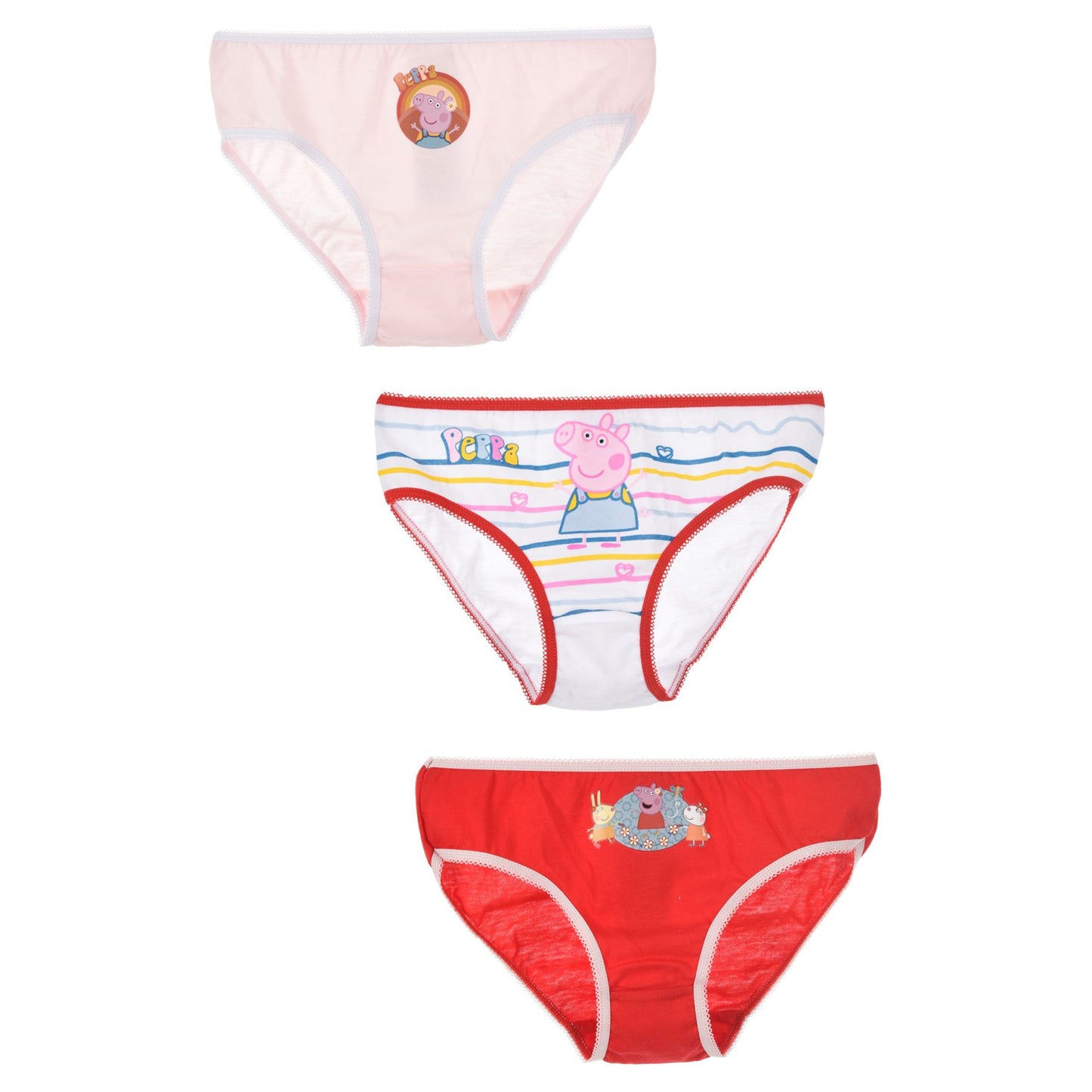 Girls Peppa Pig Briefs - Red/Multi (3 Pack)