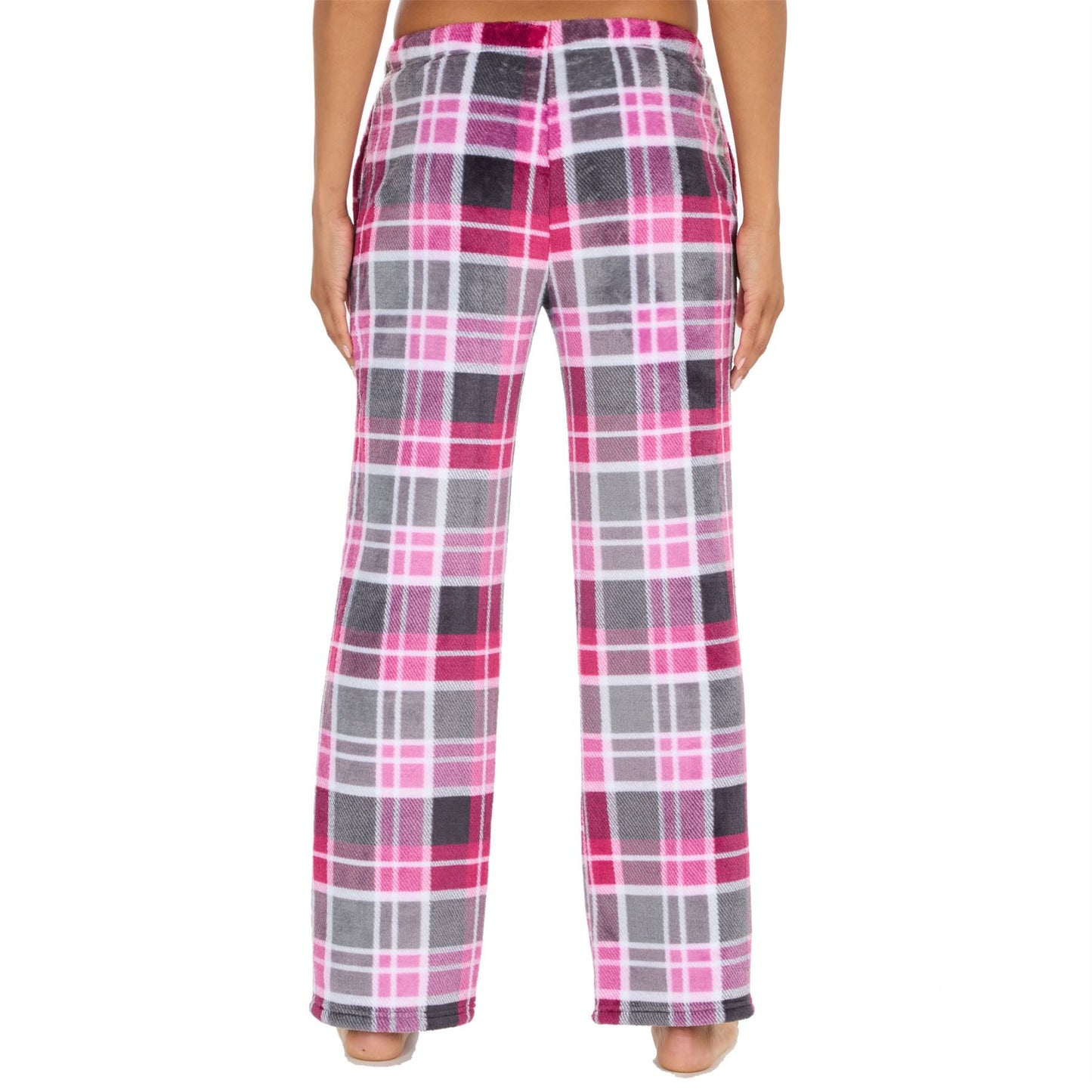 Forever Dreaming Womens Fleece Lounge Pants - Pink Check Forever Dreaming