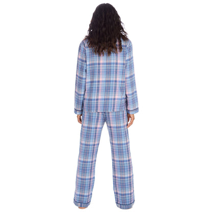 Slumber Party Womens Yarn Dyed Flannel Pyjamas - Denim