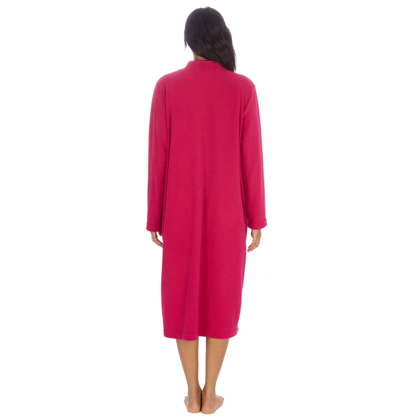Countess Christie Longer Length Zip Housecoat - Raspberry
