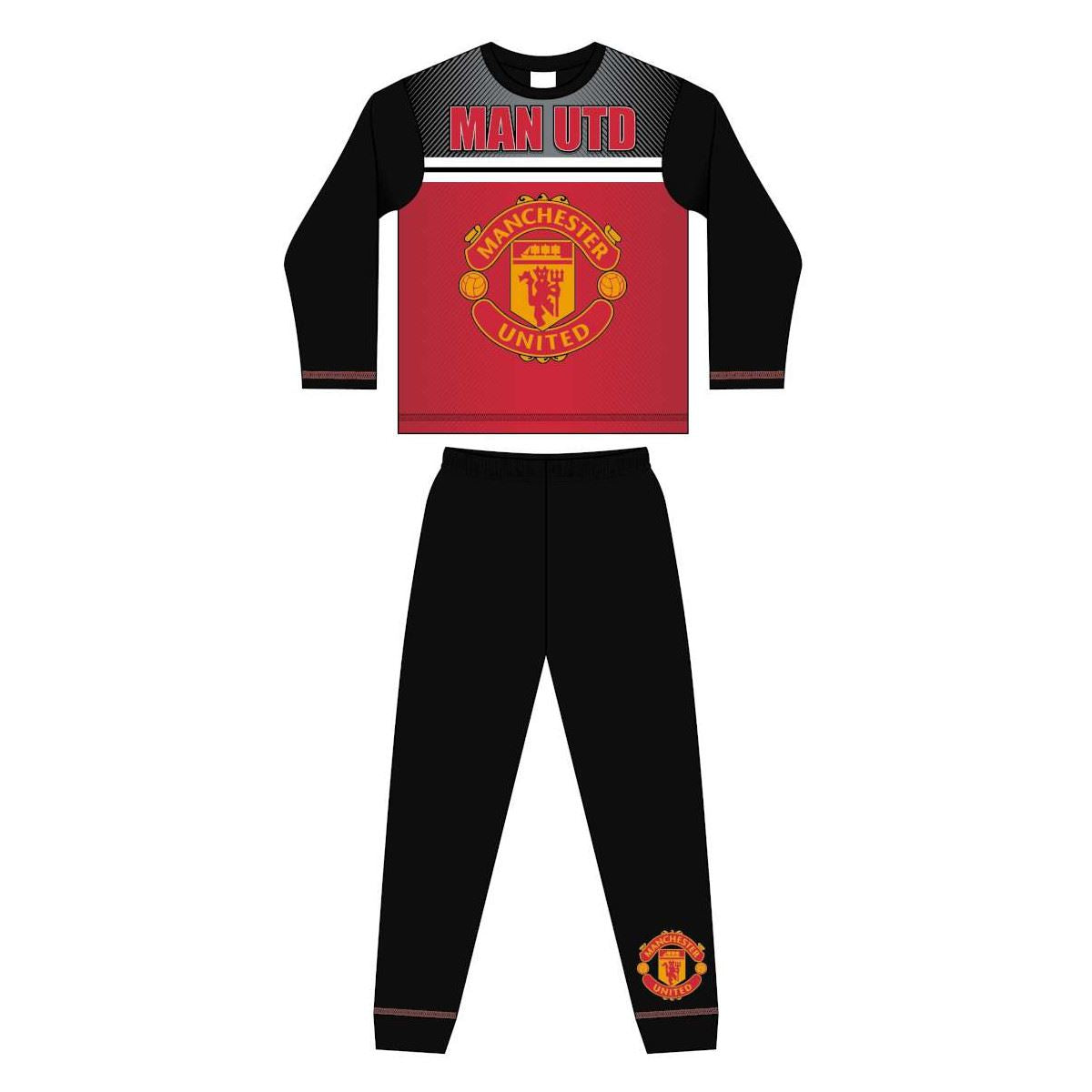 Kids Manchester United Logo Pyjamas - Black