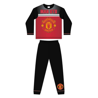 Kids Manchester United Logo Pyjamas - Black