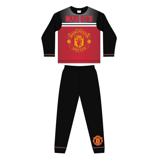 Kids Manchester United Logo Pyjamas - Black