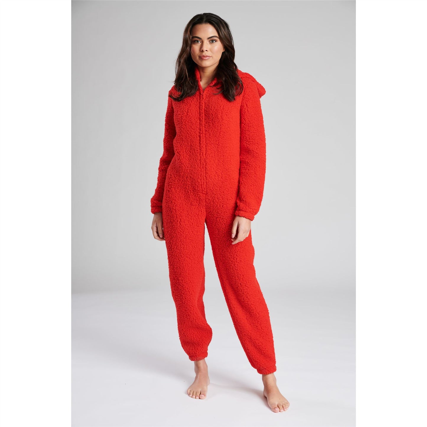 Loungeable Womens Borg Fleece Onesie - Red