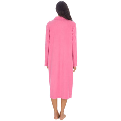 Countess Christie Longer Length Button Housecoat - Pink