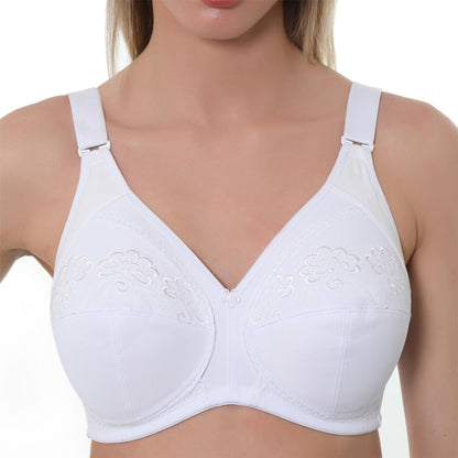 Gemm Full Cup Embroidered Non Wired Bra - White