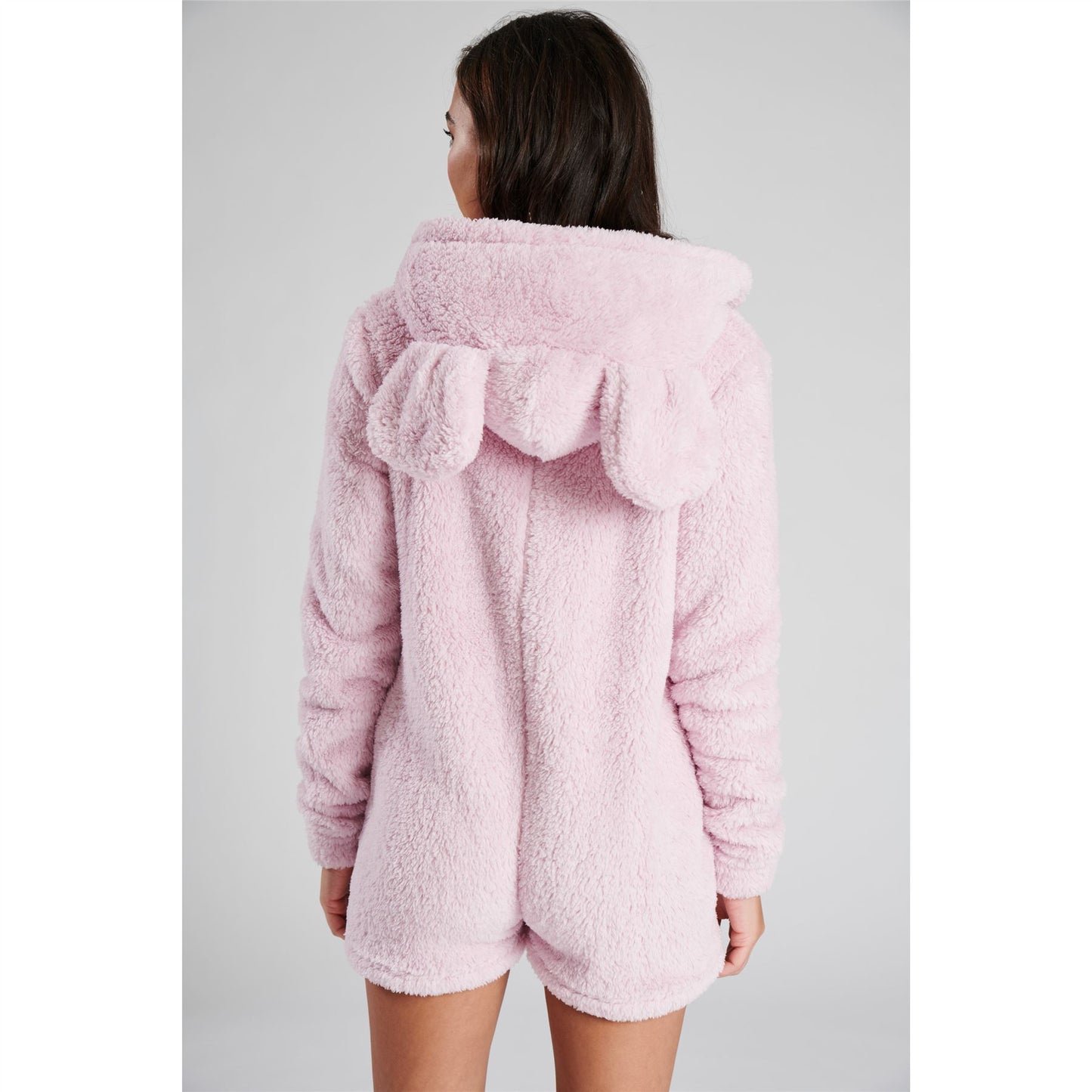 Loungeable Womens Sherpa Fleece Romper Onesie With XL Ears - Lilac