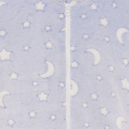 Nifty Kids Moon/Stars Fleece Onesie - Blue
