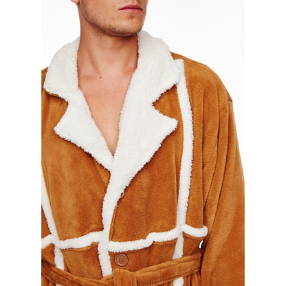 Only Fools and Horses Mens Del Boy Fleece Robe - Brown Only Fools and Horses